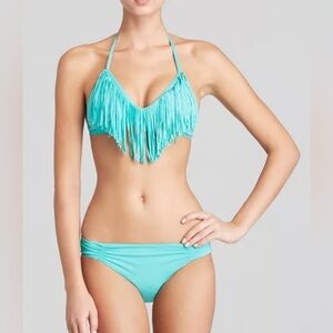 L*Space Audrey Set 2-Piece Fringe Bikini Top & Bikini Bottom Size Large